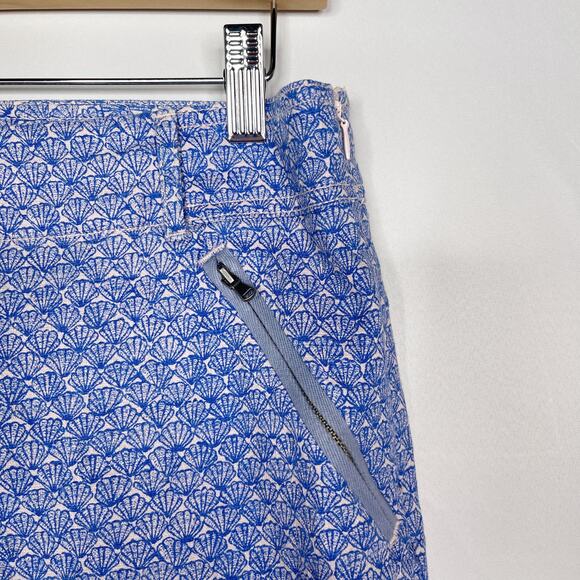 Anthropologie Cartonnier 4 Blue Charlie Trouser Ankle Pants Shell Print Jacquard - Picture 5 of 12